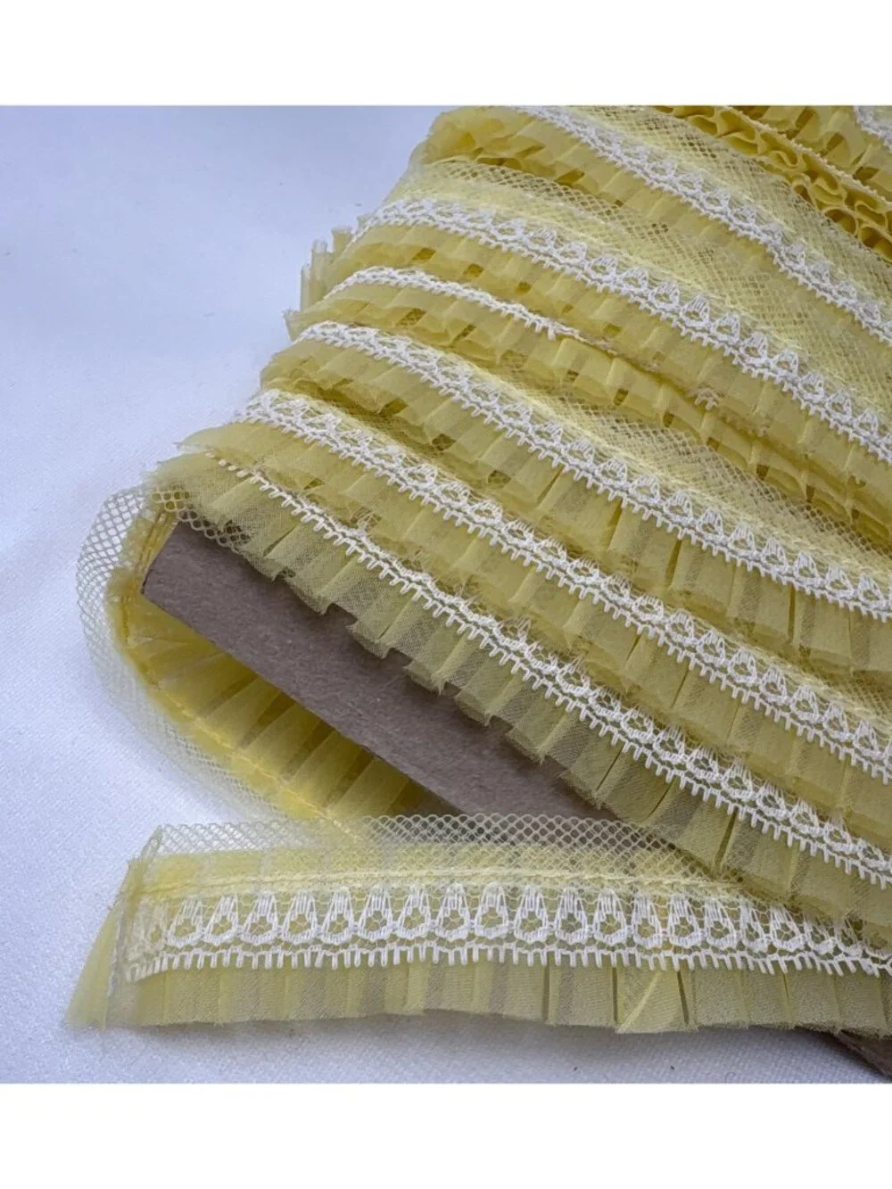 Yellow Lace Trim Ruffled Craft Ribbon 1